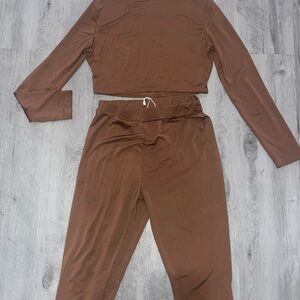 SHEIN Brown Two-Piece Jumpsuit